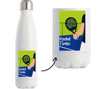 Bouteille isotherme Padel Time Homme- Gourde Sport pour Amateur de Padel, Idée Cadeau Homme Fête des Pères, Noël ou Anniversaire