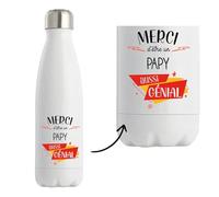 Bouteille isotherme Papy génial | Gourde Réutilisable Cadeau Fête des Grands-Pères, Famille/Amis
