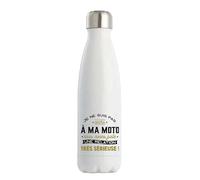 Bouteille Isotherme Pas Accro a ma Moto 2 | Gourde | Idée Cadeau Mob Mobeur Motard Passion Humour Original Anniversaire Noël Rider Biker Drôle