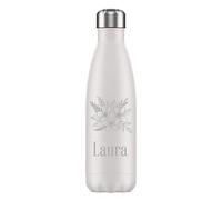 Bouteille isotherme personnalisable Mabouteille® couleur Blanche - Gourde isotherme 750 ml double paroi avec gravure laser pour prénom, surnom, date, logo… [ Bouteille personnalisée ]