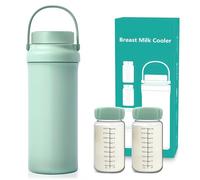 Bouteille isotherme pour bébé, 1500 ml, refroidisseur à lait à long terme, avec 2 biberons de 300 ml, 2 tubes de refroidissement, 1 brosse de nettoyage pour le stockage du lait maternel, ustensiles