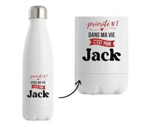 Bouteille Isotherme Priorite N1 dans ma vie C'est mon Jack - Bottle - Idée Bouteille Isotherme Cadeau Anniversaire Fête Original Famille Travail Départ Collègue Retraite Noël.