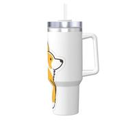 Bouteille isotherme sous vide avec paille et paille Motif corgi Butt Print 1 200 ml