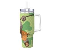 Bouteille isotherme sous vide avec paille Motif écureuil de dessin animé 1,2 l
