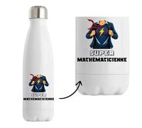 Bouteille Isotherme Super Mathématicienne | Gourde Originale Cadeau Anniversaire Noël Humour fête des mères