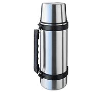 Isosteel VA-9553Q Bouteille isotherme à vide en inox 18/8 équipée d'un système d'ouverture une main Quickstop et munie d'une anse et d'un gobelet 1 l