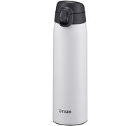 Bouteille isotherme Tiger MCT-K 600 mL Self-Locking One-Push, ouverture one-push, verrouillage automatique, sans BPA, conservation froid 24h et chaud 12h, conçue au Japon, couleur blanc chute de neige