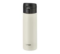 Bouteille isotherme Tiger MKA-K 480 mL Easy-Drinking One-Push, ouverture one-push, ultra légère, sans BPA, conservation froid 24h et chaud 12h, conçue au Japon, couleur aigrette blanche