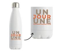 Bouteille Isotherme Un Jour une Transformation - Bottle - Idée Bouteille Isotherme Cadeau Anniversaire Fête Original Famille Travail Départ Collègue Retraite Noël. - Marron&Terracotta - 1