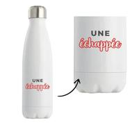 Bouteille Isotherme Une Echappee - Bottle - Idée Bouteille Isotherme Cadeau Anniversaire Fête Original Famille Travail Départ Collègue Retraite Noël. - Gris&Rouge - 2