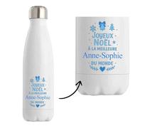 Bouteille Joyeux noël à la meilleure Anne-Sophie - Gourde isotherme - Secret santa Cadeau Noël Humour Insolite Collègue