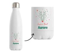Bouteille Joyeux noël Aurore Cerf - Gourde isotherme - Secret santa Cadeau Noël Humour Insolite Collègue