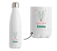 Bouteille Joyeux noël Emma Cerf - Gourde isotherme - Secret santa Cadeau Noël Humour Insolite Collègue