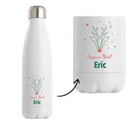 Bouteille Joyeux noël Eric Cerf - Gourde isotherme - Secret santa Cadeau Noël Humour Insolite Collègue