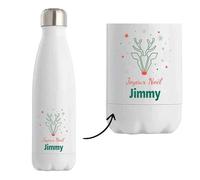 Bouteille Joyeux noël Jimmy Cerf - Gourde isotherme - Secret santa Cadeau Noël Humour Insolite Collègue
