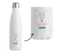 Bouteille Joyeux noël Lucie Cerf - Gourde isotherme - Secret santa Cadeau Noël Humour Insolite Collègue