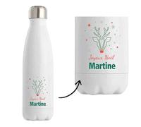 Bouteille Joyeux noël Martine Cerf - Gourde isotherme - Secret santa Cadeau Noël Humour Insolite Collègue