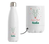 Bouteille Joyeux noël Nadia Cerf - Gourde isotherme - Secret santa Cadeau Noël Humour Insolite Collègue