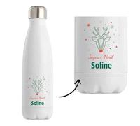 Bouteille Joyeux noël Soline Cerf - Gourde isotherme - Secret santa Cadeau Noël Humour Insolite Collègue