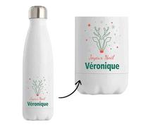 Bouteille Joyeux noël Véronique Cerf - Gourde isotherme - Secret santa Cadeau Noël Humour Insolite Collègue