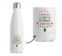 Bouteille Laurence Magie de noël Sapin - Gourde isotherme - Secret santa Cadeau Noël Humour Insolite Collègue