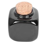 Bouteille Liquide Céramique Bouchon Bois Pratique et Compacte pour Médicaments à Ongles Noir