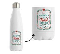 Bouteille Lou Magie de noël Rectangle - Gourde isotherme - Secret santa Cadeau Noël Humour Insolite Collègue