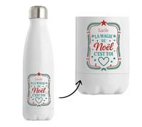 Bouteille Lucile Magie de noël Rectangle - Gourde isotherme - Secret santa Cadeau Noël Humour Insolite Collègue