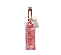 Bouteille lumineuse LED en verre avec inscription Friends Are Like Stars | Joli cadeau d'amitié pour femme | Cadeau spécial et sentimental pour meilleure amie pour femme pour un anniversaire et Noël