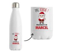Bouteille Marcel Pas Touche Père Noël - Gourde isotherme - Secret santa Cadeau Noël Humour Insolite Collègue