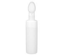 Bouteille moussante Blanche pour nettoyant pour Le Visage, Brosse en Silicone, Bouteille Mousse Vide Rechargeable (200ML)