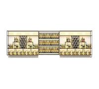 Bouteille Muraux Métalique Étagère À Vin Étagères,Mural étagères flottantes avec lumière LED, Couleur Noire/Couleur dorée étagères Meuble Bar, pour Hôtel Bar Family Room