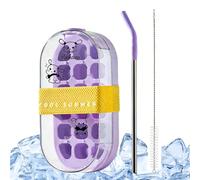 Bouteille Nomade Avec Glaçons - Bouteille 2 en 1 Portable Réutilisable,Appuyez pour libérer les glaçons,Cuisine Bureau Voyage Plein Air Camping Randonnée Pique-nique Cocktail Fitness