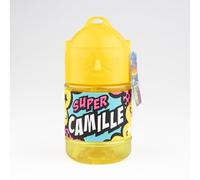 Bouteille personnalisée pour enfant, gourde d'eau avec paille - Super Camille