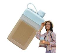 Bouteille plate, bouteille d'eau plate pour sac à main,Bouteille d'eau de voyage de 450 ml - Facile à transporter, tient dans un sac à main, rectangulaire, étanche, transparent pour les voyages, le ca