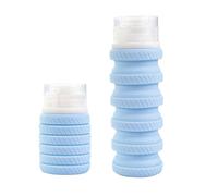 Bouteille pliable en silicone compressible avec échelle visible pour shampoing, lotion et soins de la peau, récipients de voyage essentiels en silicone sûrs