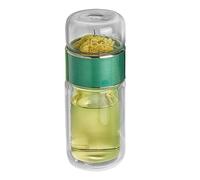 Bouteille pour infuseur de thé pèr - Bòttilglia d'eau en verre 3 iń 1, ińfusore pe ťè în vèttro isolant double couche | Botilglia avec infuseur à pīer la préparation de feuilles en vrac, boissons