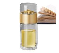 Bouteille pour infuseur de thé pèr - Bòttilglia d'eau en verre 3 iń 1, ińfusore pe ťè în vèttro isolant double couche | Botilglia avec infuseur à pīer la préparation de feuilles en vrac, boissons