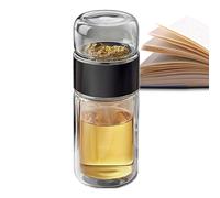 Bouteille pour infuseur de thé pèr - Bòttilglia d'eau en verre 3 iń 1, ińfusore pe ťè în vèttro isolant double couche | Botilglia avec infuseur à pīer la préparation de feuilles en vrac, boissons