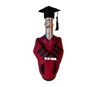 Bouteille pour robe de remise de diplôme, chapeau avec pompons en feutre - Décorations de remise de diplôme pour enterrement de vie de jeune fille, famille, amis, diplômés, camarades de classe, Rouge,