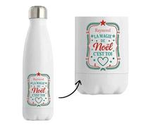 Bouteille Raymond Magie de noël Rectangle - Gourde isotherme - Secret santa Cadeau Noël Humour Insolite Collègue