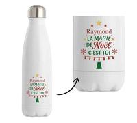 Bouteille Raymond Magie de noël Sapin - Gourde isotherme - Secret santa Cadeau Noël Humour Insolite Collègue