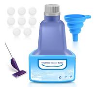 Bouteille Rechargeable pour Mop Swiffer® WetJet™, Bouteille de Recharge Étanche en PEHD pour Solution Nettoyante avec 8 Joints en Silicone et 1 Entonnoir Pliable, 500ml/17oz (Vide)