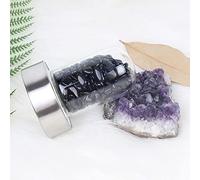 Bouteille Réutilisable Gem Eau Bouteille D'eau Cristal Élixir Infusé Avec Une À Eau En Cristal Cristal De Quartz Baguette Point Reiki Guérison De L'énergie D'énergie Infusée Cristal Verre 550 Ml/18 Oz