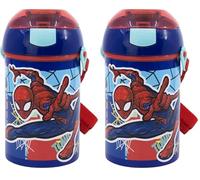 BOUTEILLE RÉUTILISABLE ROBOT POP UP AVEC CANNUCE, CORRA Y CIERRE DE 450 ML | SPIDERMAN MOB RULES (Lot de 2)