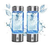 Bouteille Riche en Hydrogène Eau Portable, 430ML Générateur D'hydrogène en 3 Minutes Anti Âge, USB Bouteille d'eau Sans Fil, Fabricant D'eau D'hydrogène, pour Voyages, Maison,Bureau (2 Pièces)
