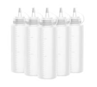 Bouteille Sauce, Recipient Sauce, 5 Pcs 250ml Bouteille à Condiments, Bouteille de Sauce,8oz Presser Les Bouteilles, Transparent