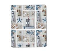Bouteille Seashell Starfish Lighthouse Print Mousepad, Gaming Mousepad, Tapis de souris d'ordinateur pour ordinateur portable Tapis de souris 25,5 x 30,5 cm Bureau 20,9 x 22,5 cm