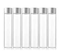 Bouteille Sensorielle Bebe, 80ML Tube a Essai, Bouteille Sensorielle Vide, Transparent Bouteilles Sensorielles Vide avec Bouchons à Visser pour Les Mariages, Fête, Épices, Fleurs et Bonbons, 6 Pièces