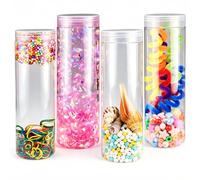 Bouteille Sensorielle Bebe Enfant, 4 Unité DIY Sensory Bottles 550ml avec Remplisseurs, Motricité Fine Bébé Jouet Sensoriel, Jouet Montessori 1 2 3 Ans